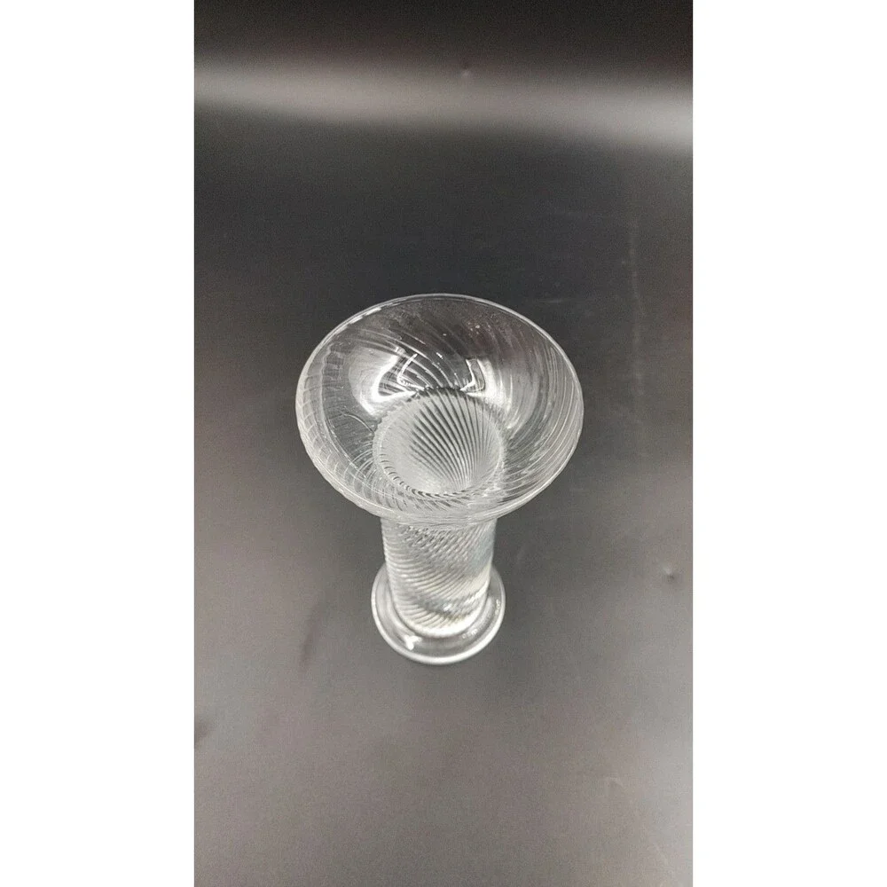Riekes Crisa Crystal Optic Swirl Ball Taper Candle Holder Hand Blown in Italy